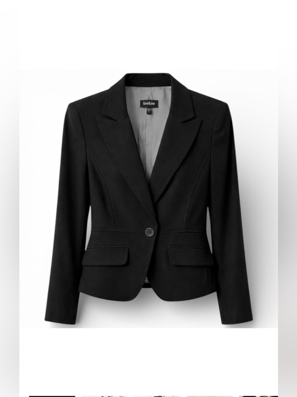 bebe Y2K Black Tailored Blazer Jacket Made in USA Size 6 / S - Early 2000s